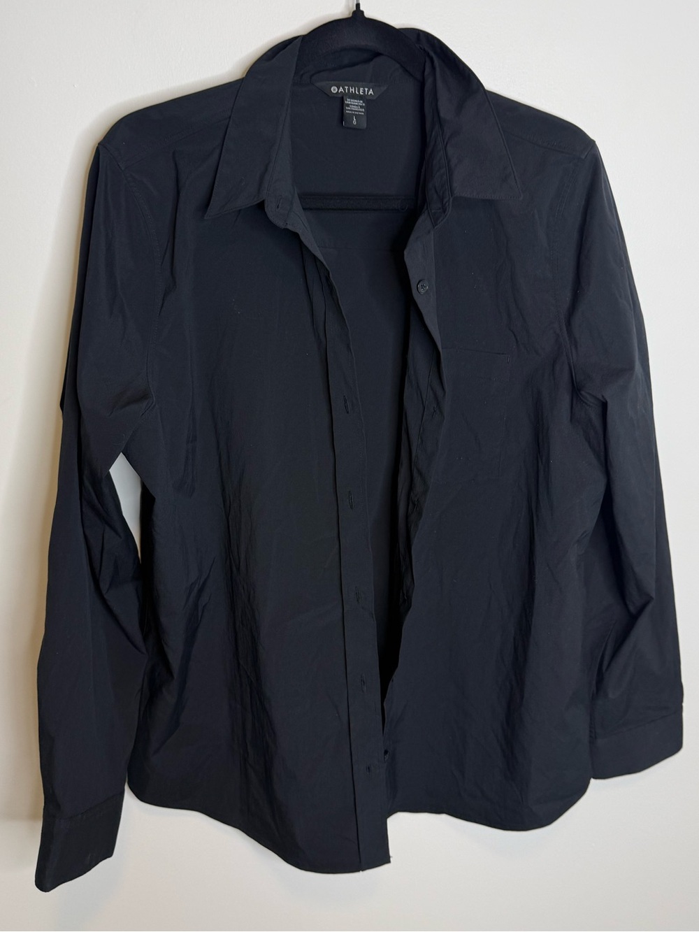 Athleta Black Long-Sleeve Button Down Shirt